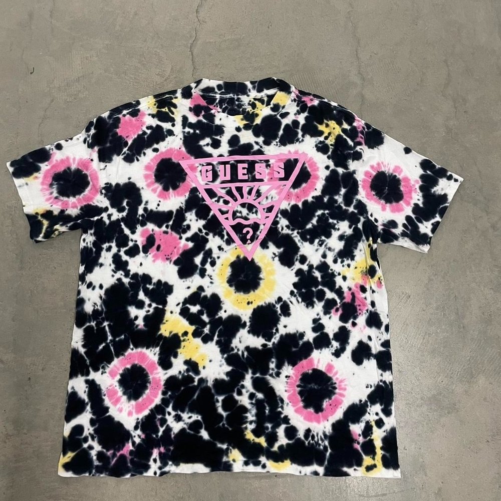 Vintage Tie Dye Guess T-Shirt Size Large
